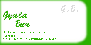 gyula bun business card